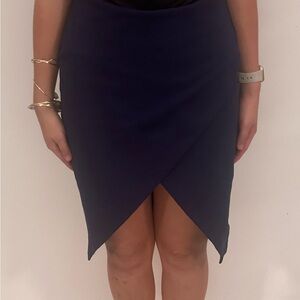 Express Brand New Asymmetrical Navy Pencil Skirt